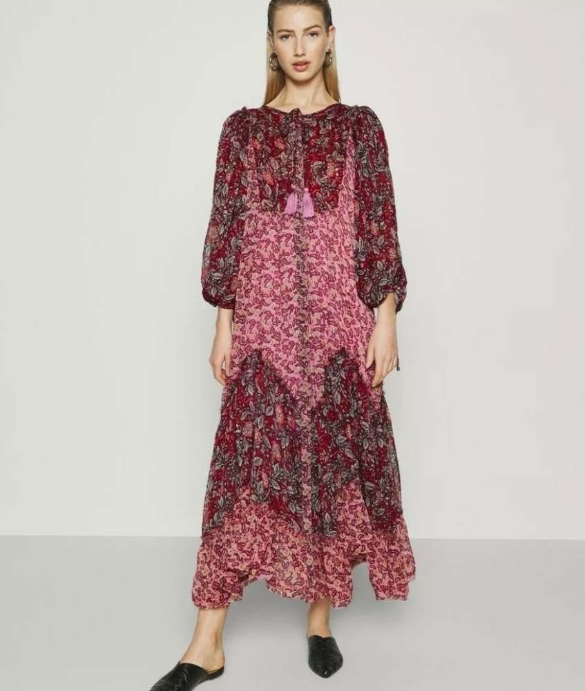 Free People Estelle Chiffon Bohemian Peasant Maxi - Picture 10 of 13